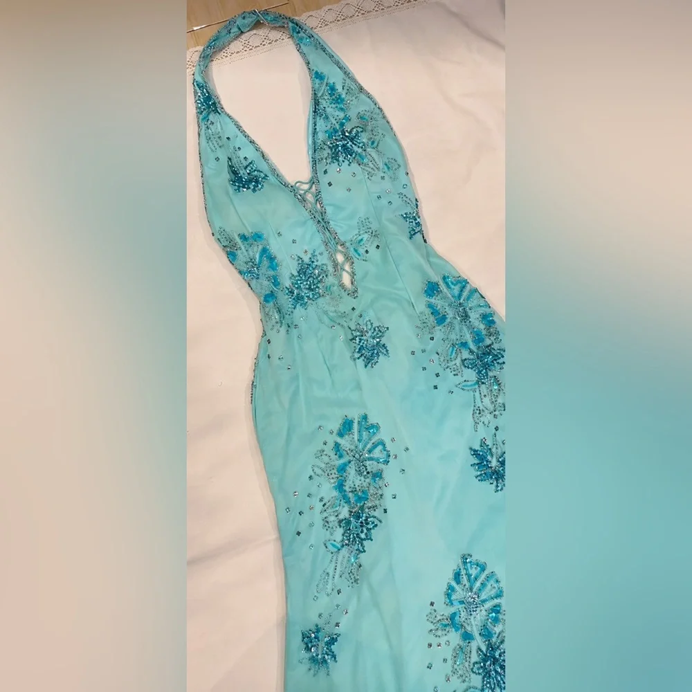 Vintage Y2K 100% Silk Beaded Dress Vintage Beaded Dress Vintage Prom Y2K Fairy - Picture 3 of 14